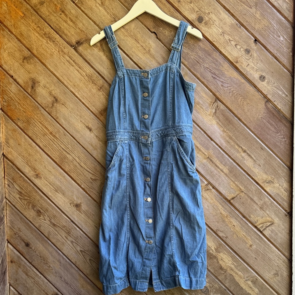 Levi's Blue Denim button down y2k overall dress medium